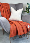 McNutt Of Donegal Heritage Merino Wool Throw, Orange