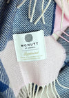 McNutt Of Donegal Merino Lambswool Chic Throw, Navy & Pink