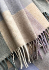 McNutt Of Donegal Merino Lambswool XL Coastal Check Throw, Natural