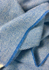 McNutt Of Donegal Merino Lambswool Cornflower Herringbone Throw, Blue