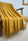 McNutt Of Donegal Lambswool Tweed Inishbofin Throw, Yellow Mustard