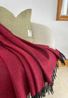 McNutt Of Donegal Rose and Raven Herringbone Throw, Rose and Raven