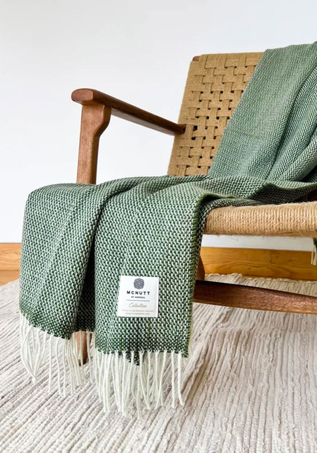 McNutt of Donegal Collection Throw, Moss Green