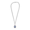 Dyrberg/Kern Metta Teardrop Light Blue Crystal Necklace, Silver