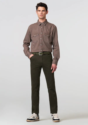 Meyer Chicago Fine Micro Modern Fit Chinos, Forest Green