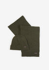 Barbour Carlton Fleck beanie & Scarf Gift Set, Olive