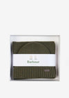 Barbour Carlton Fleck beanie & Scarf Gift Set, Olive