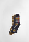 Barbour Tartan Socks Gift Set, Navy Multi