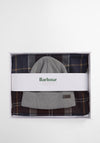 Barbour Swinton Hat & Galingale Tartan Scarf Gift Set, Grey & Brown Multi
