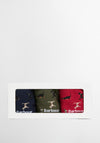 Barbour Dog Print Socks Gift Set, Red Multi