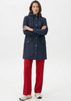 Micha Coated Hooded Rain Jacket, Navy