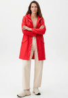 Micha Coated Hooded Rain Jacket, Red