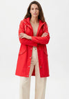 Micha Coated Hooded Rain Jacket, Red