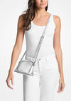 MICHAEL Michael Kors Athena Metallic Leather Convertible Clutch, Silver