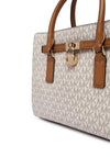 MICHAEL Michael Kors Hamilton Moderne Logo Small Satchel Bag, Off White