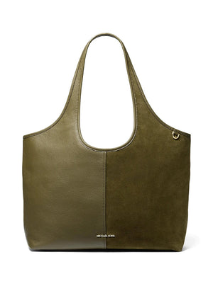 MICHAEL Michael Kors Large Henly Leather & Suede Tote Bag, Green