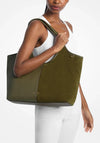 MICHAEL Michael Kors Large Henly Leather & Suede Tote Bag, Green