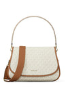 MICHAEL Michael Kors Holmes Medium Logo Satchel Bag, Off White Multi