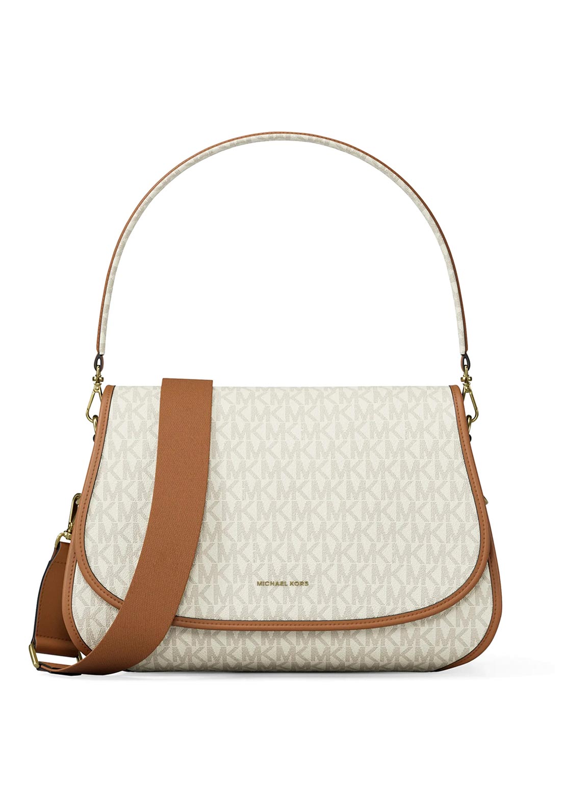 MICHAEL Michael Kors Holmes Medium Logo Satchel Bag, Off White Multi