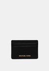 MICHAEL Michael Kors Jet Set Crushed Leather Card Holder, Black