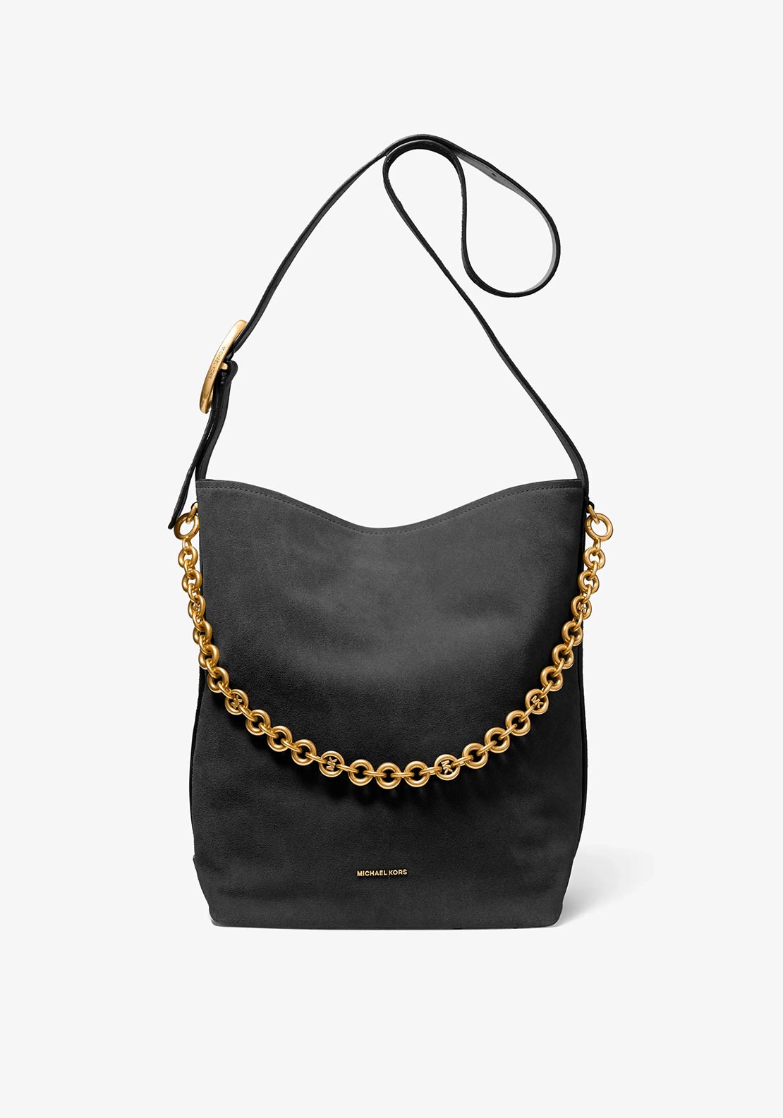 MICHAEL Michael Kors Nolita Suede Buket Bag, Black
