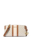 MICHAEL Michael Kors Becca Signature Logo Stripe Crossbody Bag, Cream