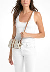 MICHAEL Michael Kors Becca Signature Logo Stripe Crossbody Bag, Cream