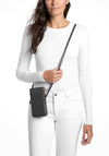 MICHAEL Michael Kors Jet Set Small Pebbled Leather Crossbody Bag, Black