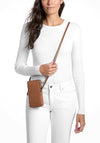 MICHAEL Michael Kors Jet Set Small Pebbled Leather Crossbody Bag, Brown