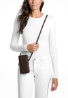 MICHAEL Michael Kors Jet Set Small Pebbled Leather Crossbody Bag, Chocolate Brown