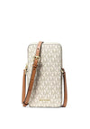 MICHAEL Michael Kors Jet Set Small Pebbled Leather Logo Crossbody Bag, Beige