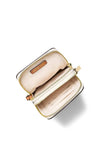 MICHAEL Michael Kors Jet Set Small Pebbled Leather Logo Crossbody Bag, Beige