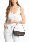 MICHAEL Michael Kors Laila Small Logo Print Shoulder Bag, Brown