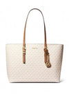 MICHAEL Michael Quinn Large Signature Logo Tote Bag, White Multi.