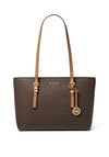 MICHAEL Michael Kors Quinn Medium Logo Leather Tote Bag, Brown