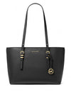 MICHAEL Michael Quinn Pebbled Leather Medium Tote Bag, Black.
