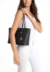 MICHAEL Michael Quinn Pebbled Leather Medium Tote Bag, Black.