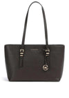 MICHAEL Michael Kors Quinn Pebbled Leather Medium Tote Bag, Chocolate Brown