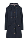 Micha Coated Hooded Rain Jacket, Navy