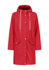 Micha Coated Hooded Rain Jacket, Red