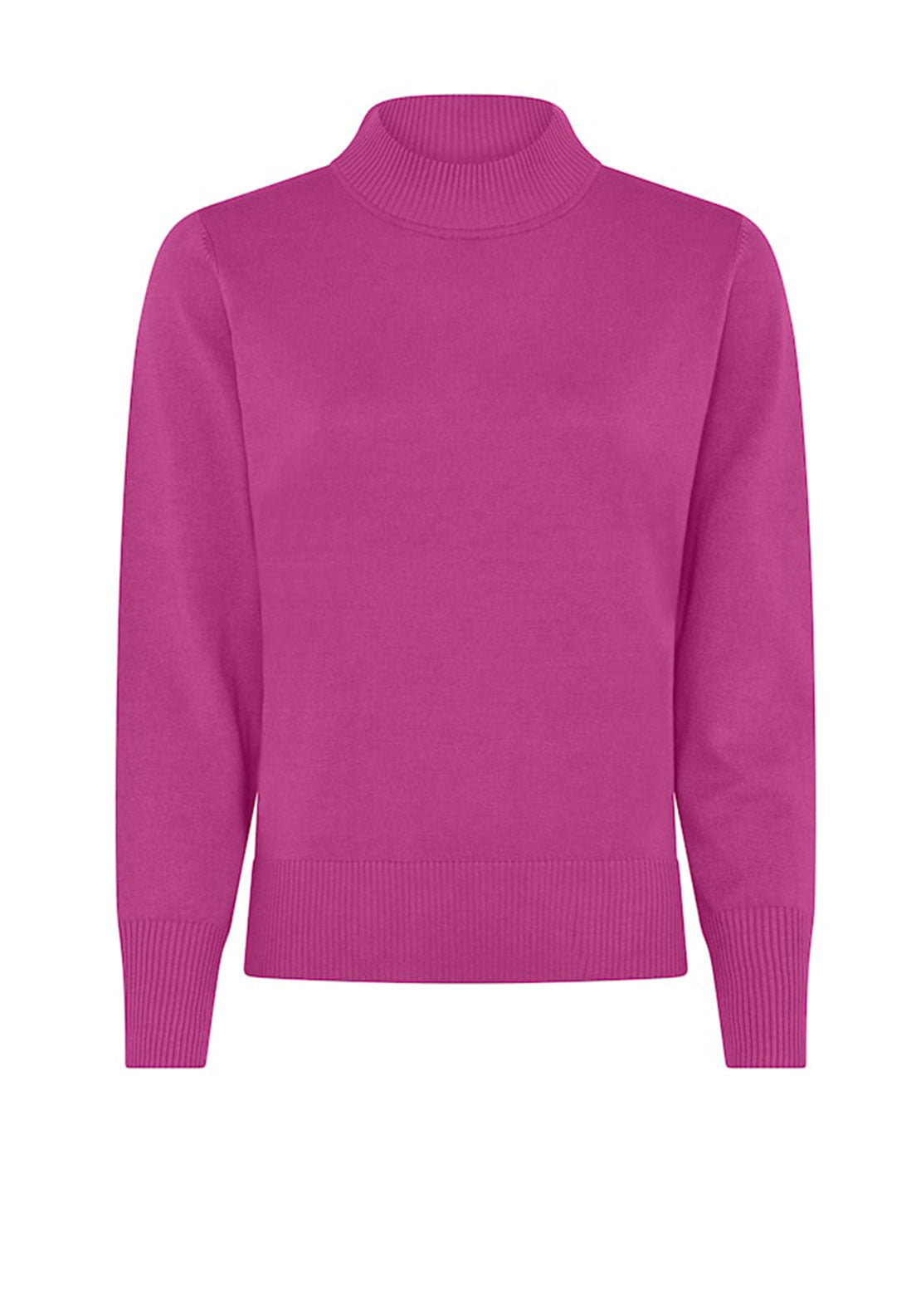 Micha Ribbed High Neck Jumper, Pink