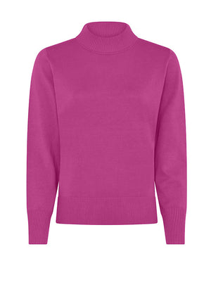 Micha Ribbed High Neck Jumper, Pink