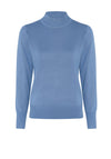 Micha Ribbed High Neck Jumper, Blue