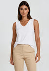 Micha Small Logo Rhinestone Detail Tank Top, White