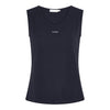 Micha Small Logo Rhinestone Detail Tank Top, Navy
