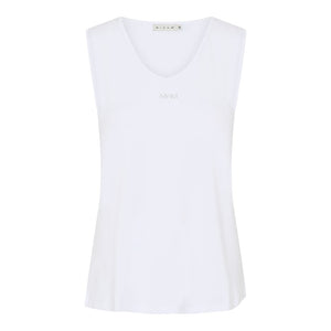 Micha Small Logo Rhinestone Detail Tank Top, White