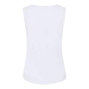 Micha Small Logo Rhinestone Detail Tank Top, White
