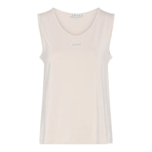 Micha Small Logo Rhinestone Detail Tank Top, Light Beige
