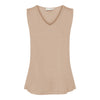 Micha Small Logo Rhinestone Detail Tank Top, Beige