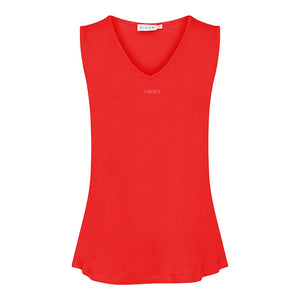 Micha Small Logo Rhinestone Detail Tank Top, Red